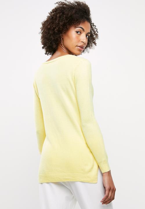 edit - Essential v-neck jersey - yellow 