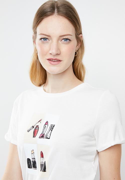Vero Moda - Gloria lipstick T-shirt - off white 