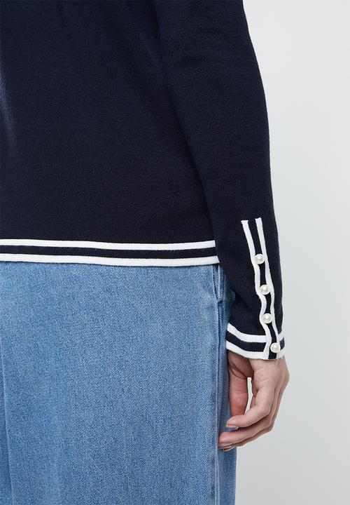 Vero Moda - Lynn glory v-neck knit top - navy