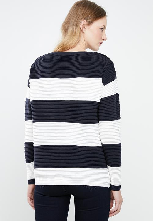 Vero Moda - Sethe boatneck blouse - cream & navy