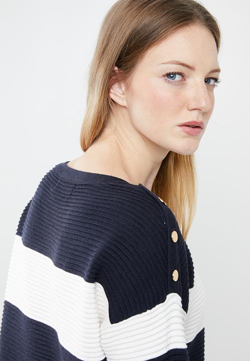 Vero Moda - Sethe boatneck blouse - cream & navy