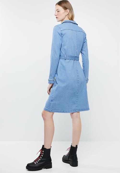 Vero Moda - Julia belted denim dress - blue