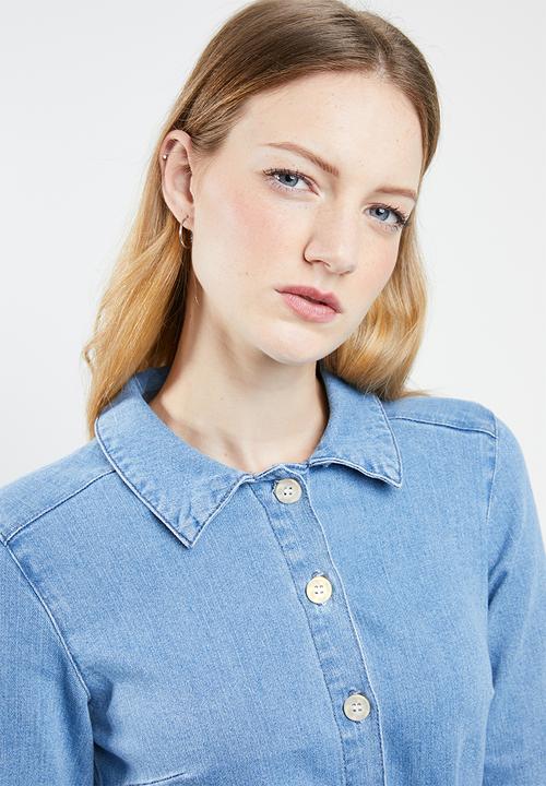 Vero Moda - Julia belted denim dress - blue