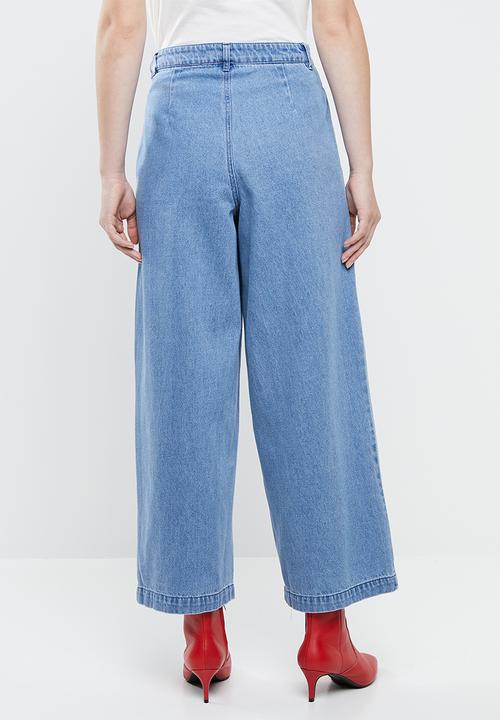 Vero Moda - Camine button wide pants - blue