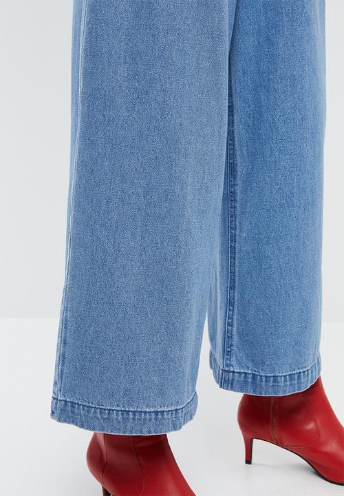 Vero Moda - Camine button wide pants - blue