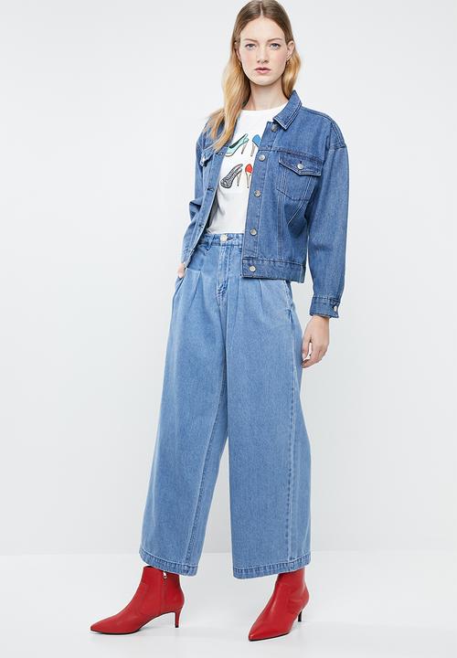 Vero Moda - Camine button wide pants - blue