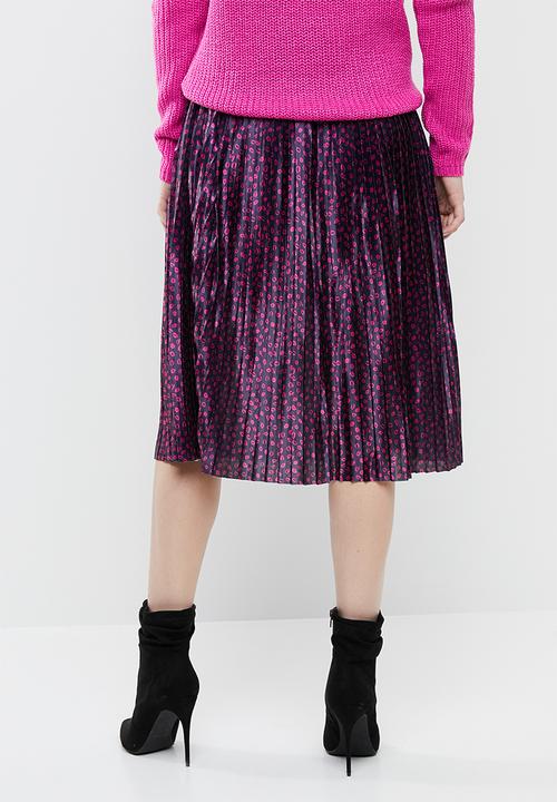 Vero Moda - Kiss calf skirt - navy & pink  
