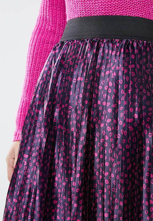 Vero Moda - Kiss calf skirt - navy & pink  
