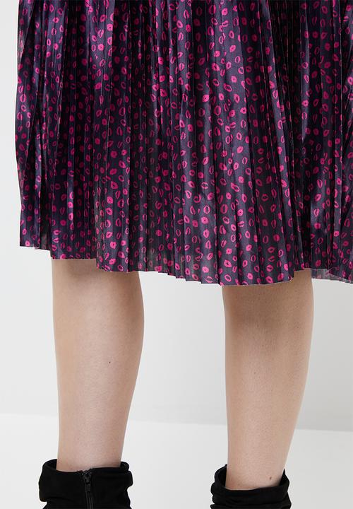 Vero Moda - Kiss calf skirt - navy & pink  