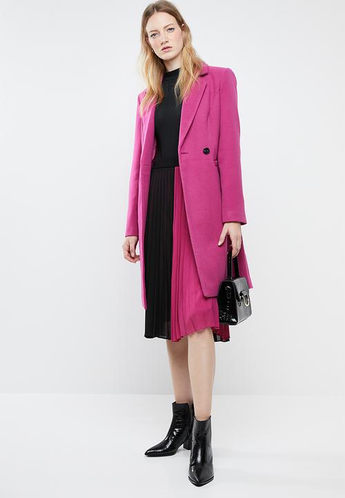 Vero Moda - Sol calf skirt - black & pink 