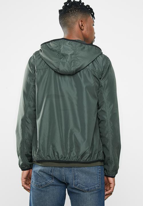 Brave Soul - Peppkb lightweight hooded windrunner - khaki