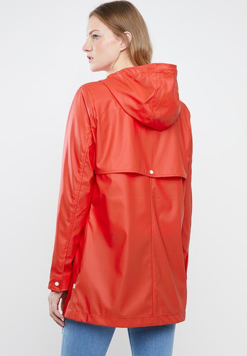 ONLY - Windy raincoat - red & white