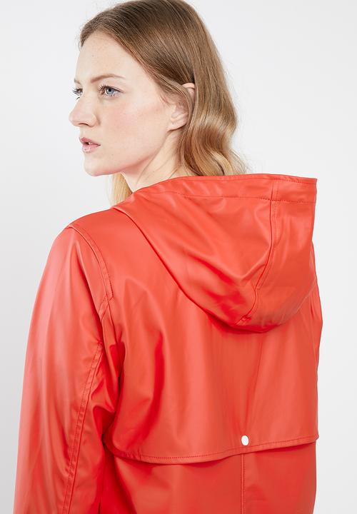 ONLY - Windy raincoat - red & white