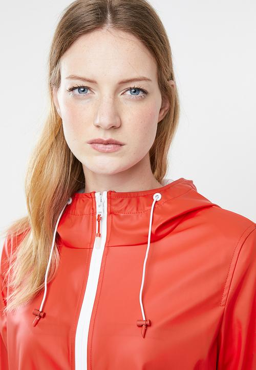 ONLY - Windy raincoat - red & white