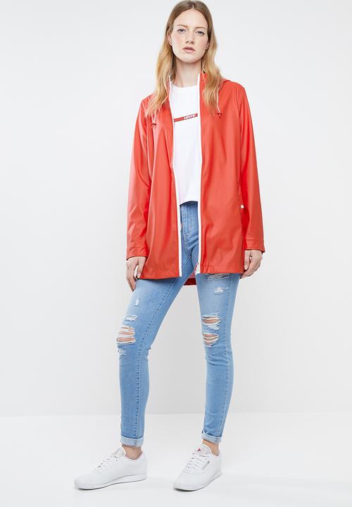 ONLY - Windy raincoat - red & white