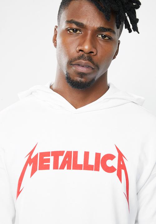 Jack & Jones - Metallica tee sweat hood - white