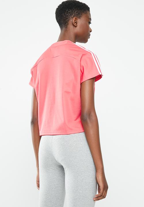 adidas Originals - 3 stripes short sleeve tee -  pink