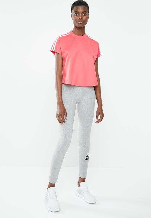 adidas Originals - 3 stripes short sleeve tee -  pink