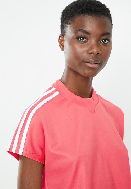 adidas Originals - 3 stripes short sleeve tee -  pink