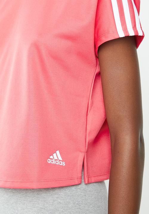 adidas Originals - 3 stripes short sleeve tee -  pink