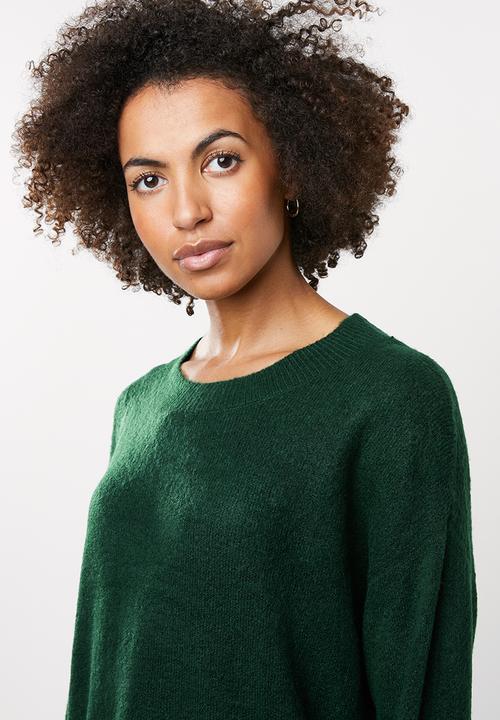 edit - Boxy wide hemline sweater - green