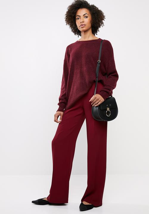 edit - Boxy wide hemline sweater - red