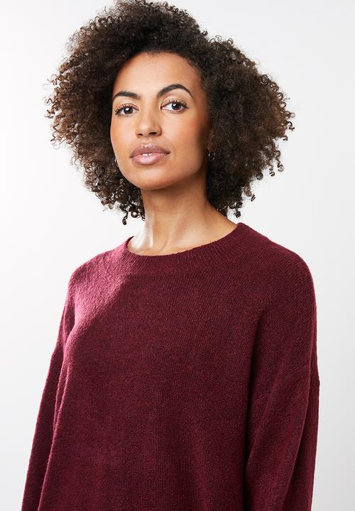 edit - Boxy wide hemline sweater - red