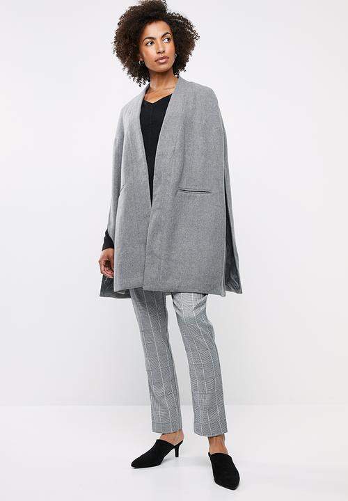 edit - Melton cape coat - grey