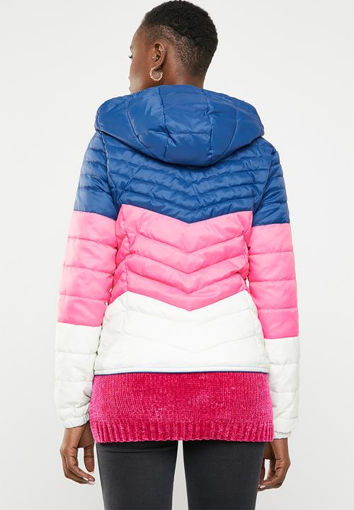 ONLY - Demi blocked hooded jacket - multi