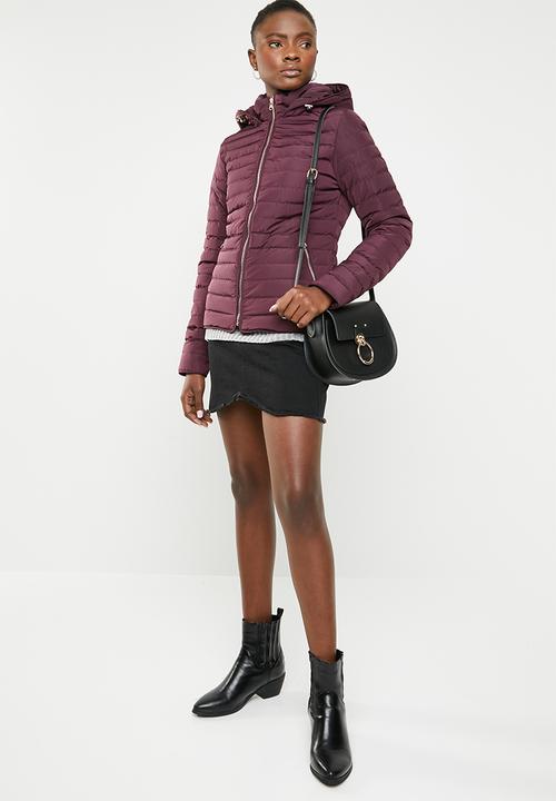 Tokyo Laundry - Ginger hooded puffer jacket - burgundy