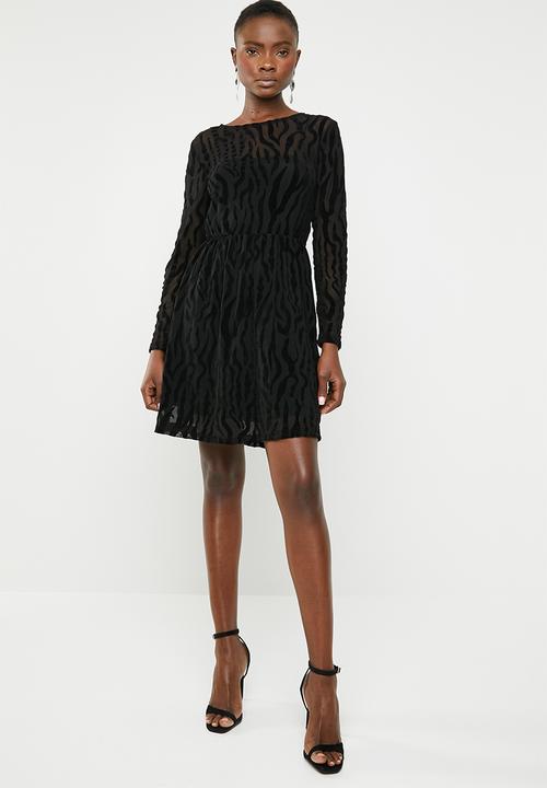 ONLY - Flikka long sleeve dress - black