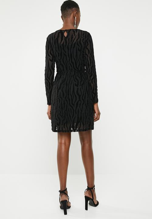 ONLY - Flikka long sleeve dress - black