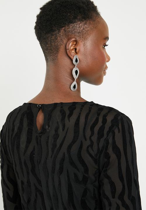 ONLY - Flikka long sleeve dress - black