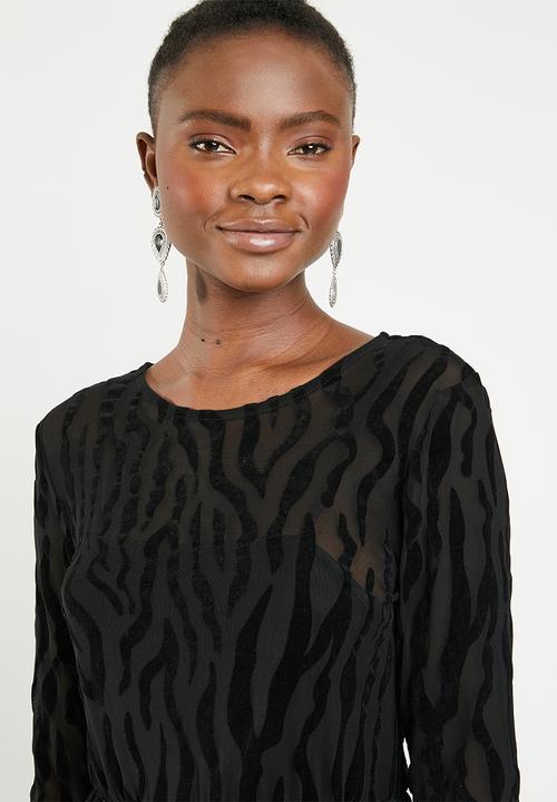 ONLY - Flikka long sleeve dress - black