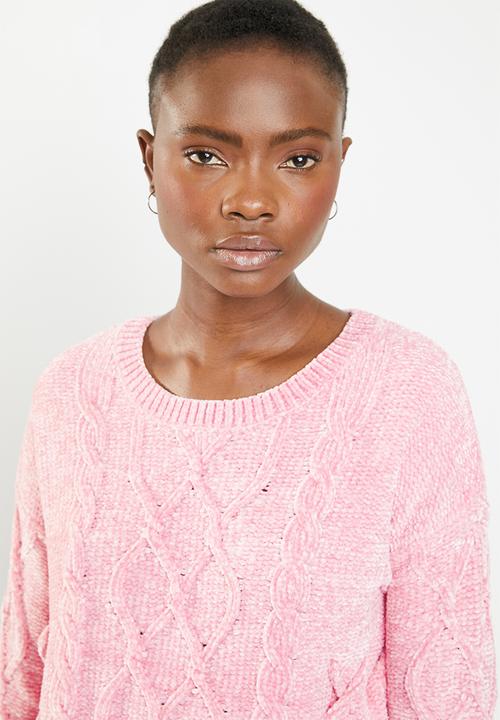 Tokyo Laundry - Caphis cable knit chenille jersey - pink