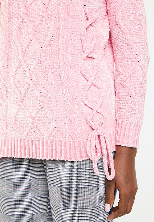 Tokyo Laundry - Caphis cable knit chenille jersey - pink