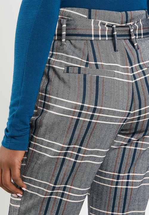ONLY - Nina check margo pants - grey
