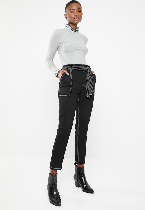 ONLY - Ida long sleeve turtleneck top - grey
