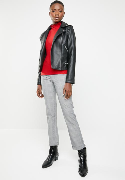 ONLY - Ida long sleeve turtleneck top - red