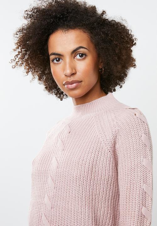Tokyo Laundry - Jade lace up detail jersey - pink