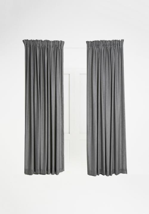 Sixth Floor - Taped lined curtain - charcoal