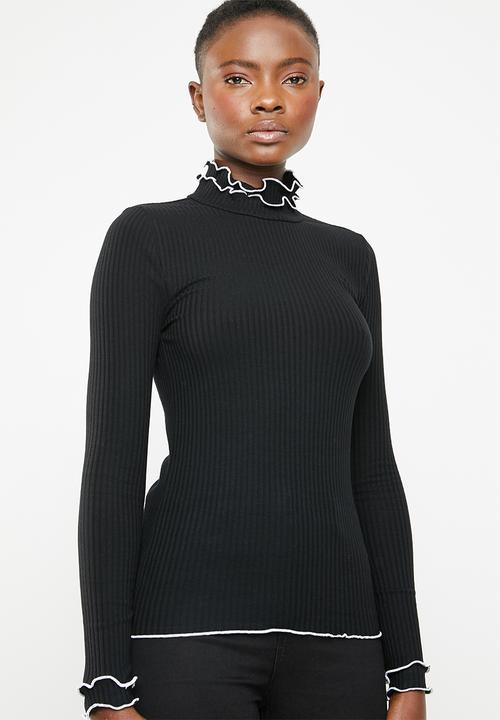 ONLY - Ida long sleeve turtleneck top - black