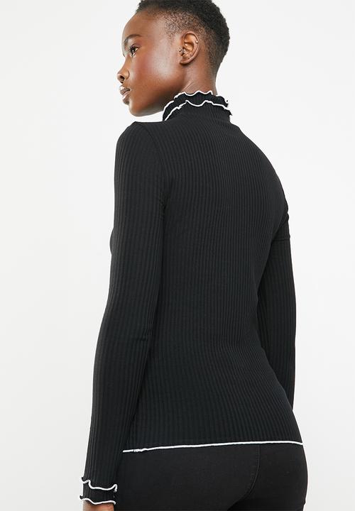 ONLY - Ida long sleeve turtleneck top - black