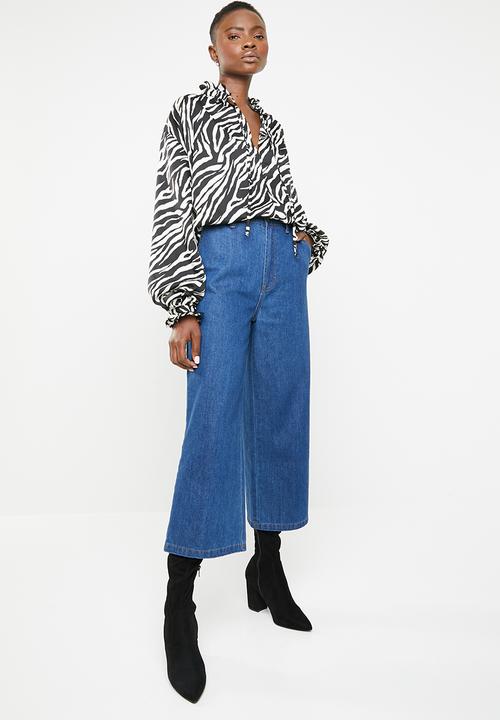 Superbalist - Peasant blouse - black & white 