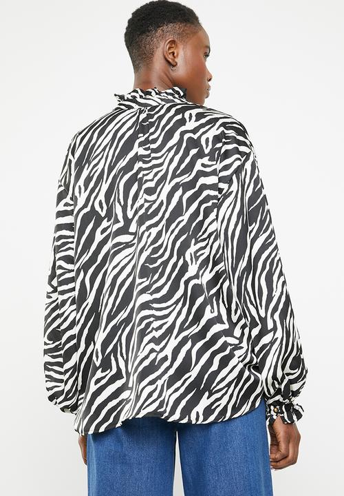 Superbalist - Peasant blouse - black & white 
