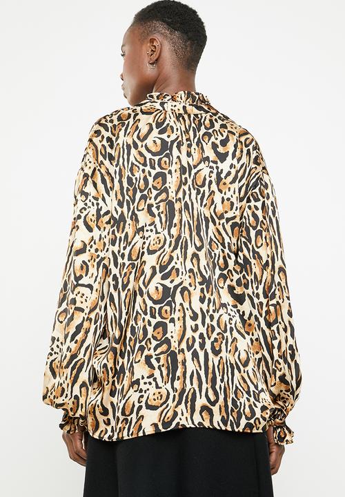 Superbalist - Peasant blouse - tan & black 