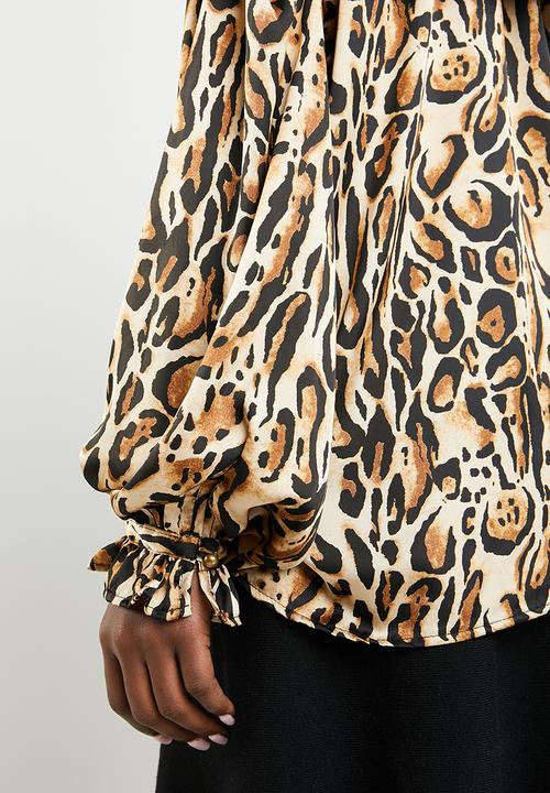 Superbalist - Peasant blouse - tan & black 