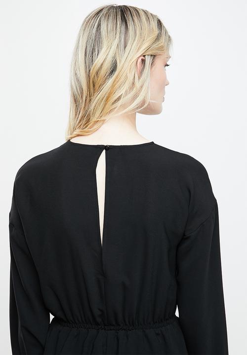Noisy May - Nina long sleeve utility jumpsuit  - black