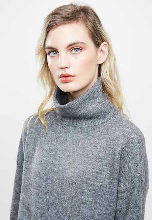 ONLY - Drea long sleeve roll neck pullover - grey