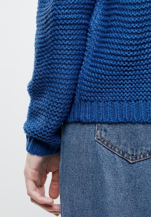 ONLY - Baskina long sleeve roll neck pullover top - blue